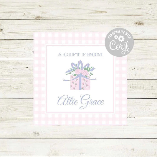 Custom Gift Tag Image - 'A Gift From'  3 by 3 inch printable tag