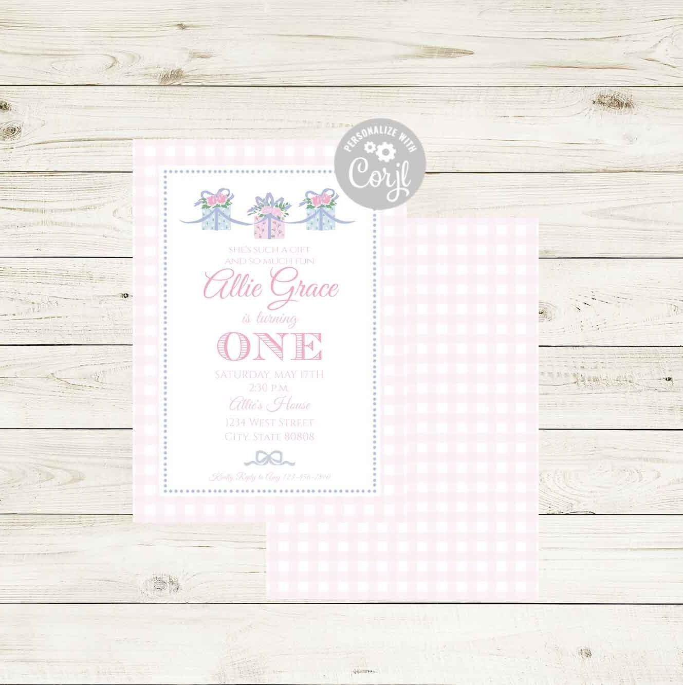 Customizable Birthday Invitation - Today is a Gift Theme