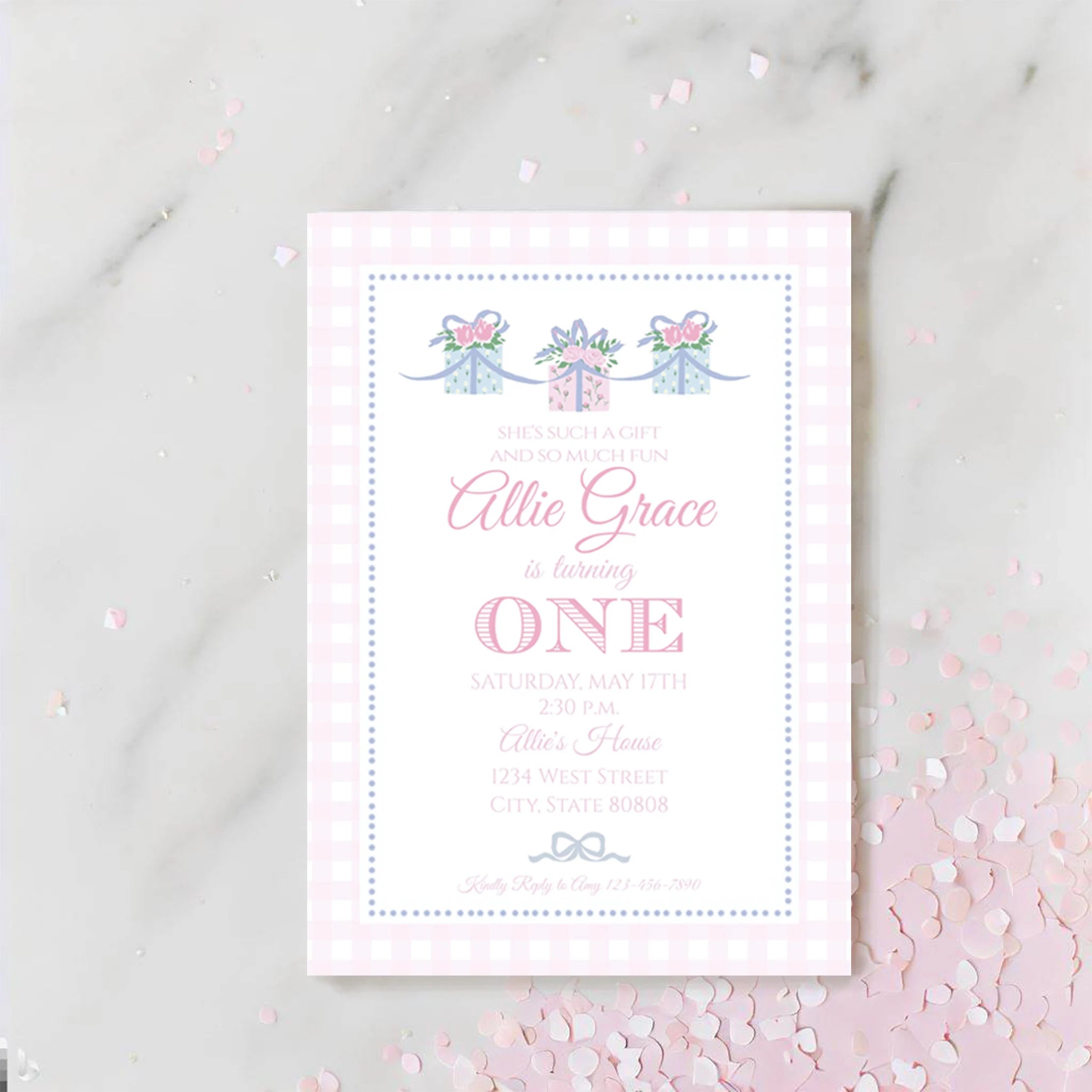 Customizable Birthday Invitation - Today is a Gift Theme