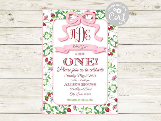 Birthday Invitation - Strawberry Gardens