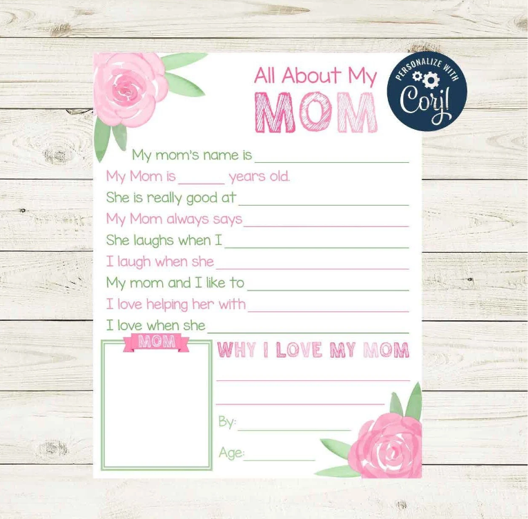 Mother's Day Printable - All About My Mom