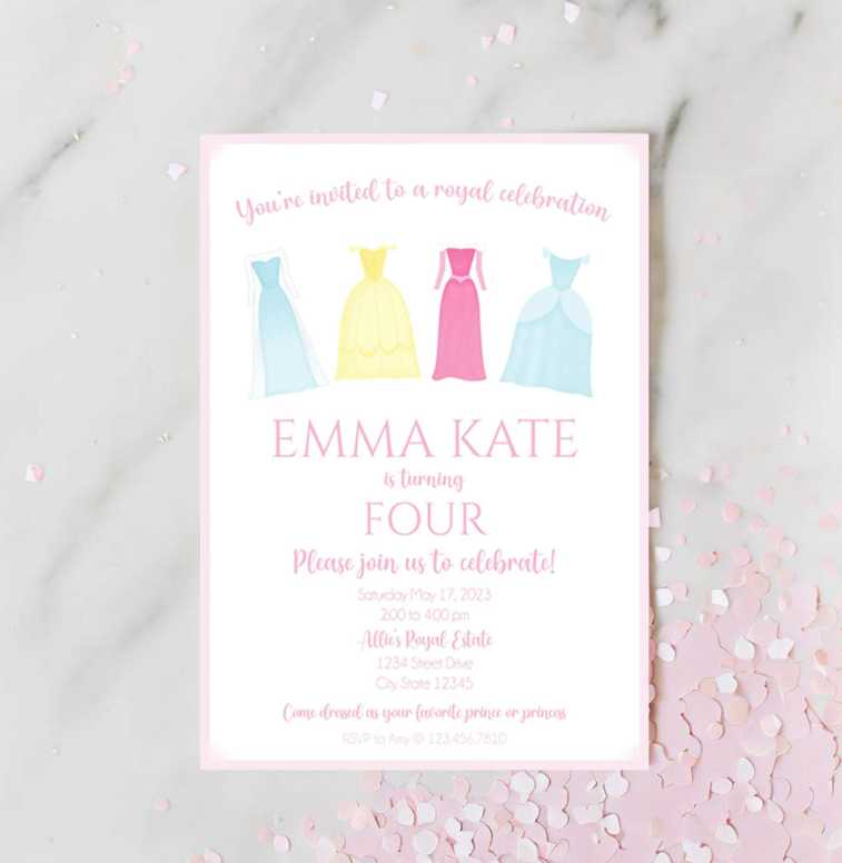 Princess Birthday Party Invitations