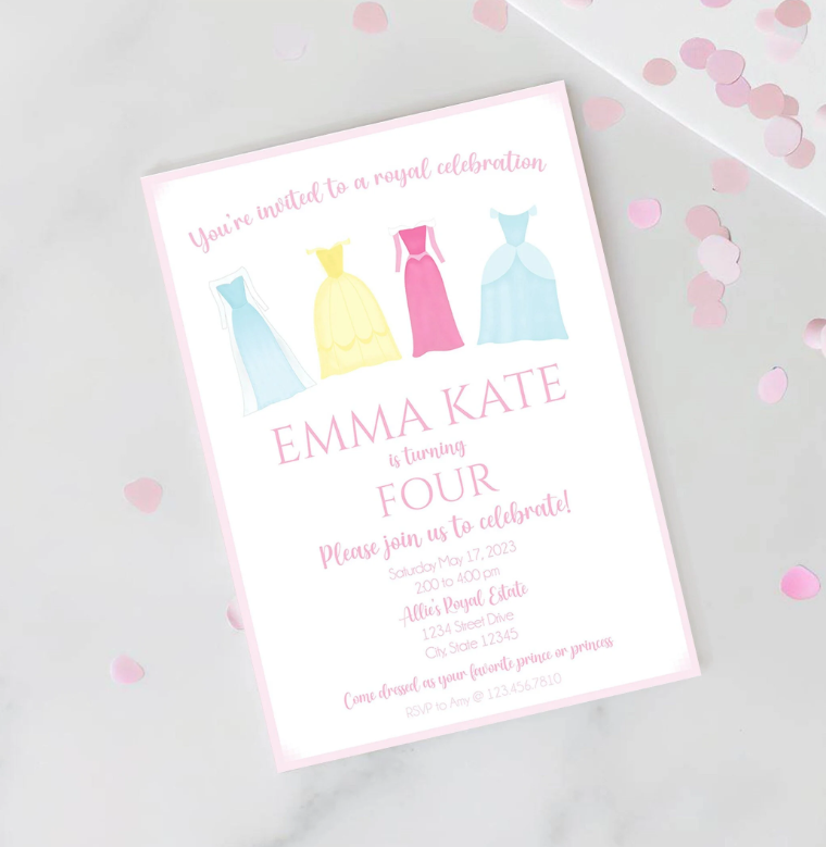 Princess Birthday Party Invitations