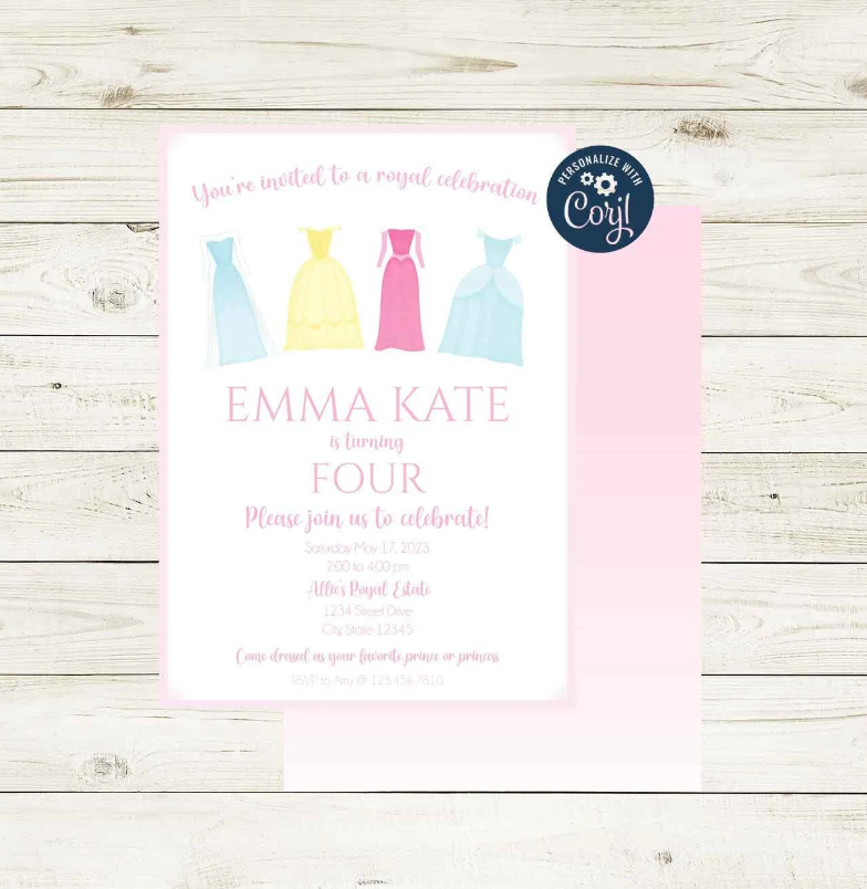 Princess Birthday Party Invitations