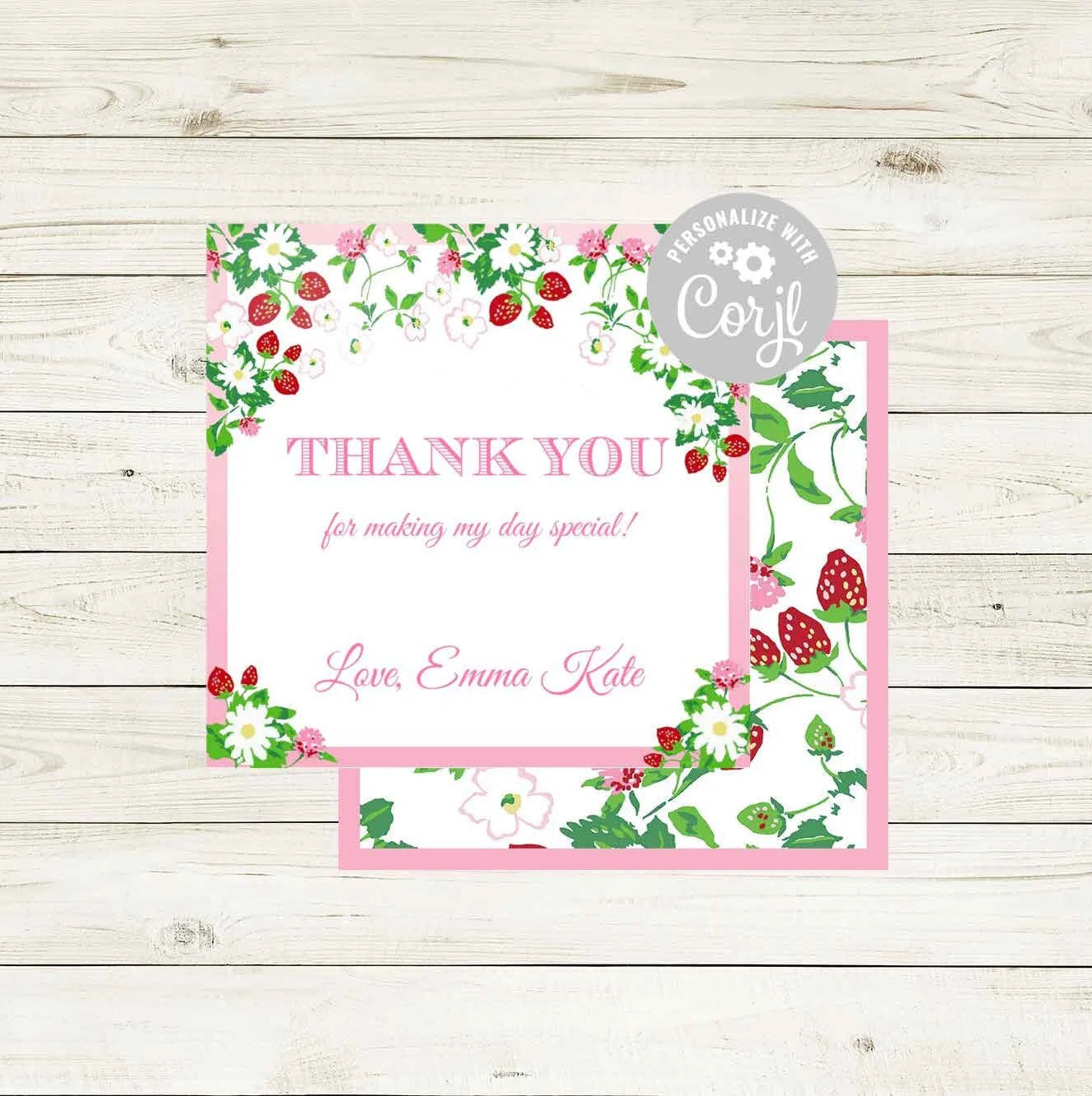 Birthday Thank You Tags - Strawberry Gardens